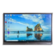 UHD monitor rental showing desktop with beach and rock formations wallpaper. Desktop icons and taskbar open, ready to go in a office or educational environment. Monitor shows off its high definition and clarity, perfect for presentations, video conferencing or interactive displays. Sleek design to fit any workspace.