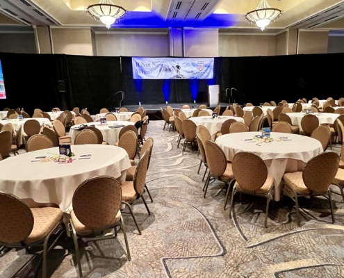 Close-up of a high-quality projector available for event rentals from AVR Expos, providing sharp visuals for meetings and presentations.