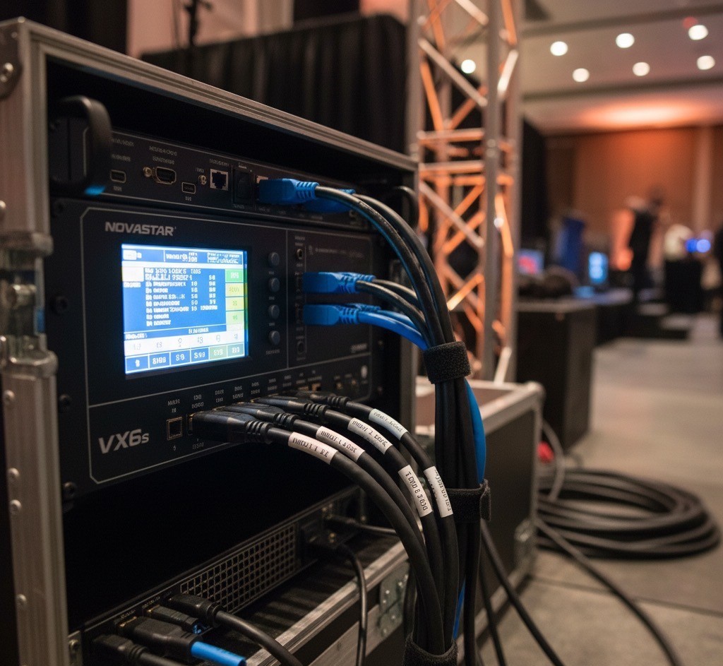 Novastar LED processor feeding a 16x9 wall at a DC conference