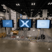 Poorly Positioned Screens in a Trade Show Booth
