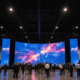 AVR Expos LED wall installation at a Dallas corporate event displaying wide-format visuals.