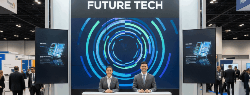 AV technician adjusting audio and video controls during a live event.