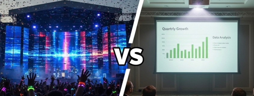 LED video wall setup for a trade show booth with AVR Expos.