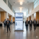 : Large digital wayfinding screen guiding attendees at an Orlando conference