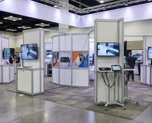 Modular AV booth design for multi-city trade shows