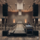 Professional speaker placement and audio control for a conference