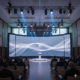 Large LED stage backdrop used for a corporate conference general session