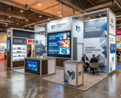 modular trade show booth setup adaptable for multiple events