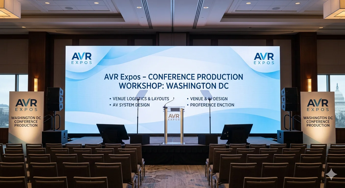 large LED display setup for Washington DC conference